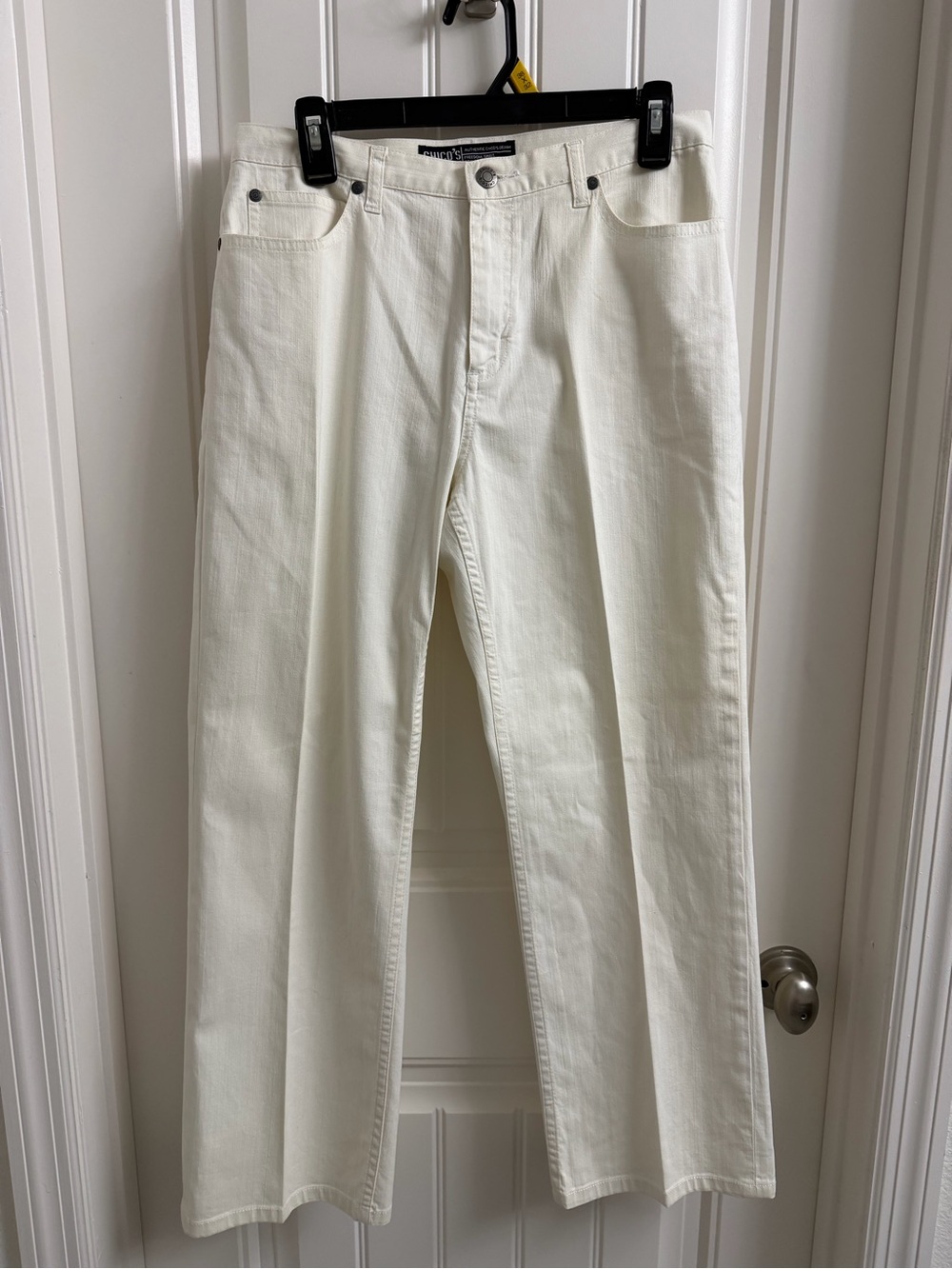 Chico’s Denim Ivory Stretch Straight Leg Jeans Size 0.5 US 6/8
